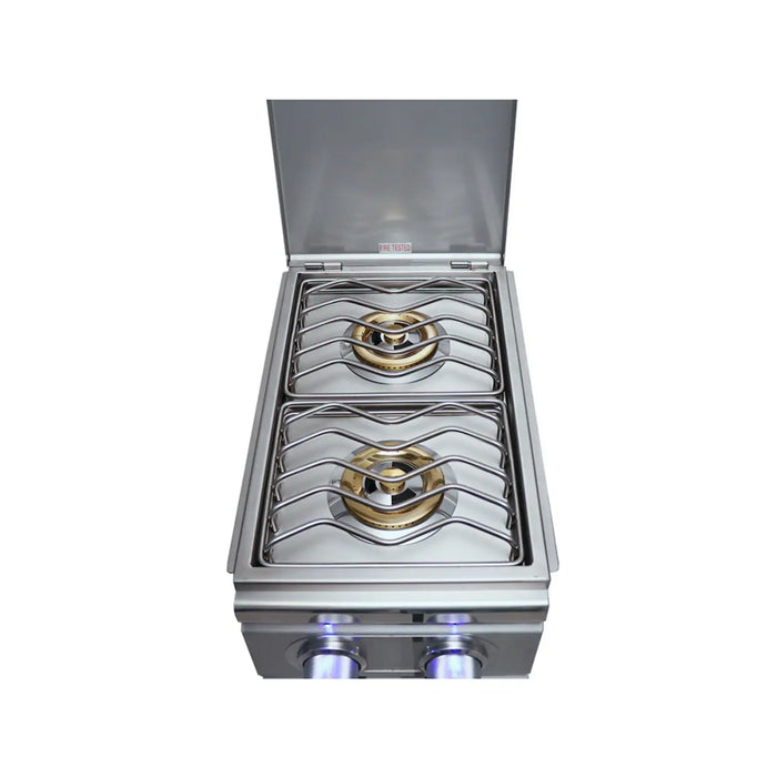 RCS Cutlass Pro Built In Double Side Burner Natural Gas With Blue LED Light - RDB1EL