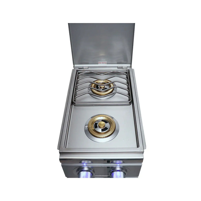 RCS Cutlass Pro Built In Double Side Burner Natural Gas With Blue LED Light - RDB1EL