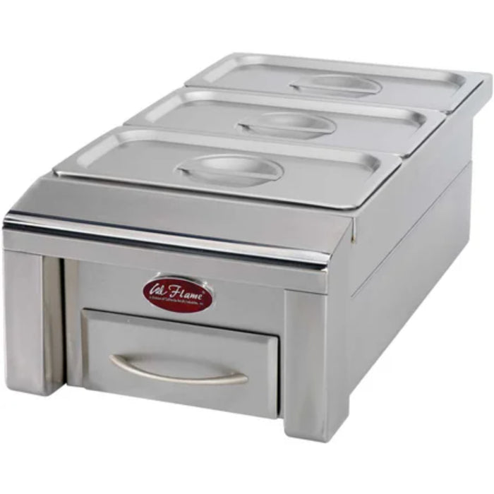 Cal Flame 12 Inch Drop in Food Warmer with 3 Holding Pans BBQ07888P