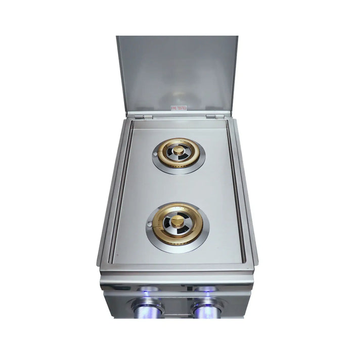 RCS Cutlass Pro Built In Double Side Burner Natural Gas With Blue LED Light - RDB1EL