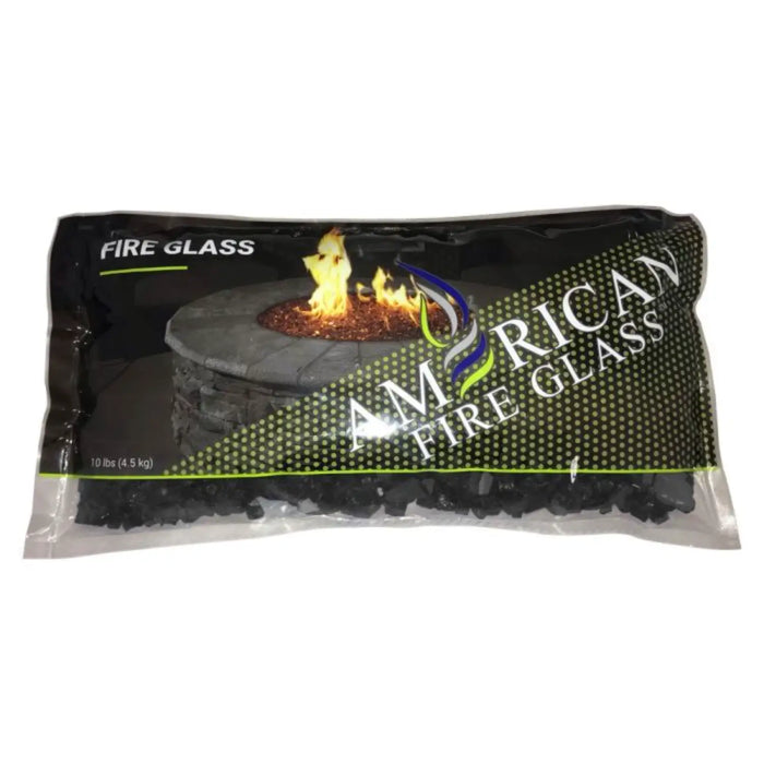 American Fire Glass 1/2 Inch 10 Pound Black Reflective Premium Frie Glass AFF-BLKRF12-10-J