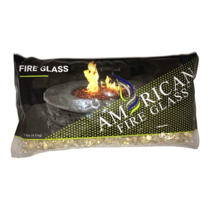 American Fire Glass 1/4 Inch Premium Gold Reflective 10 Pound Fire Glass AFF-GDRF-10-J