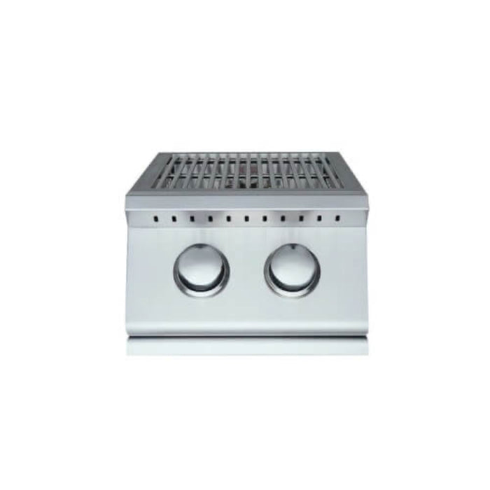 RCS Premier Series Built-In Natural Gas Double Side Burner with Blue LED Lights - RJCSSBL