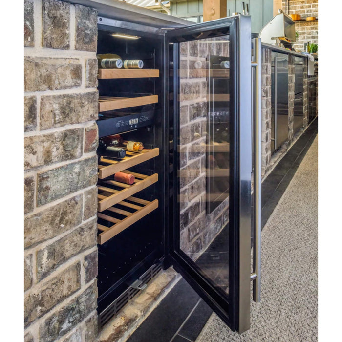 RCS Dual Zone 15 Inch Outdoor Rated Glass Window Wine Cooler Refrigerator - RWC1