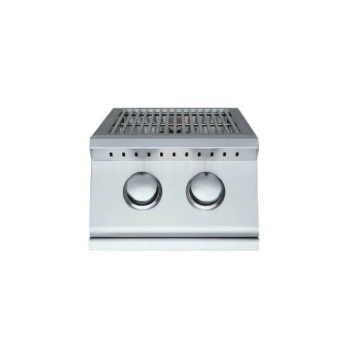 RCS Premier Series Built-In Natural Gas Double Side Burner with Blue LED Lights - RJCSSBL