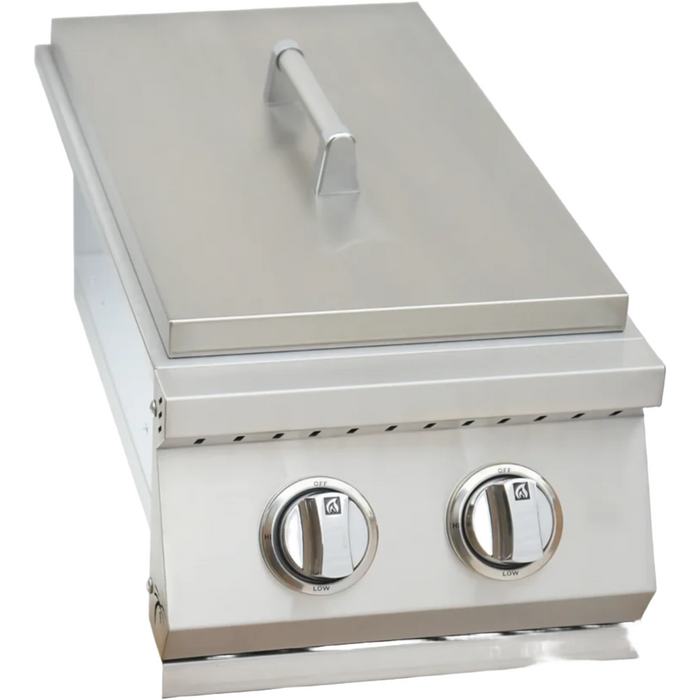 KoKoMo Grills Built In Double Side Burner Stainless Steel with removable cover KO-BAK2BG