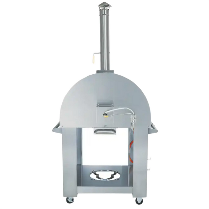 Kokomo Grills 32 Inch Dual Fuel Gas or Wood Fired Stainless Steel Pizza Oven KO-PIZZAOVEN-LP