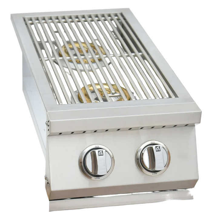 KoKoMo Grills Built In Double Side Burner Stainless Steel with removable cover KO-BAK2BG