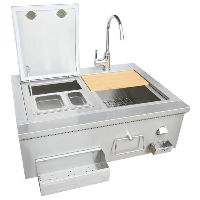 KoKoMo Grills 30 inch Built-In Bartender Cocktail Station With Sink Bottle Opener and Ice Chest KO-30CKT-SNK