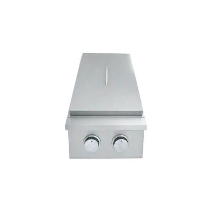RCS Premier Series Built-In Natural Gas Double Side Burner with Blue LED Lights - RJCSSBL