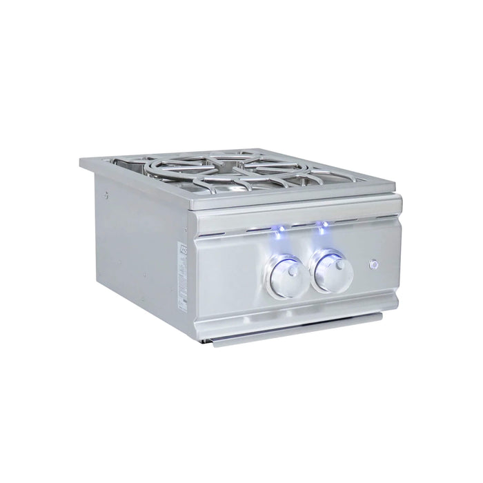 RCS Pro Series Built-In Natural Gas Power Burner with LED Light and Stainless Steel Lid - RSB3A