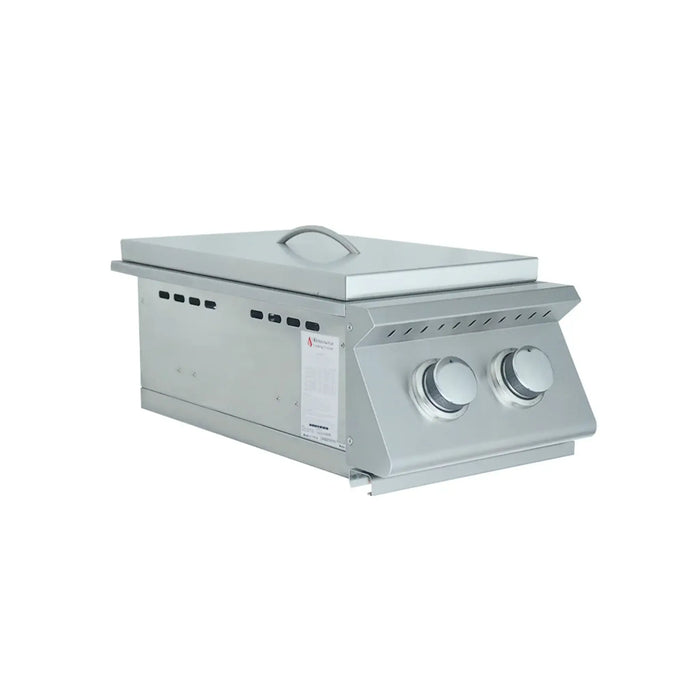RCS Premier Series Built-In Natural Gas Double Side Burner with Stainless Steel Lid - RJCSSB
