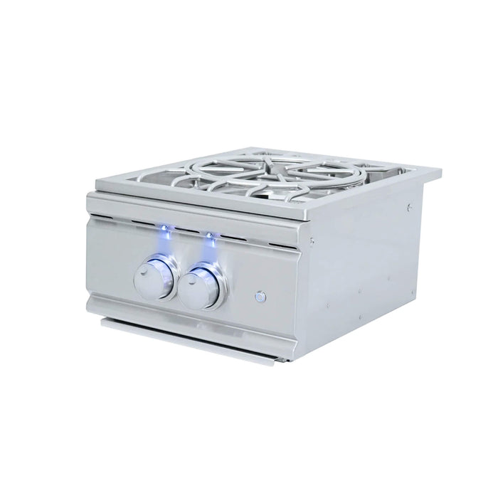 RCS Pro Series Built-In Natural Gas Power Burner with LED Light and Stainless Steel Lid - RSB3A