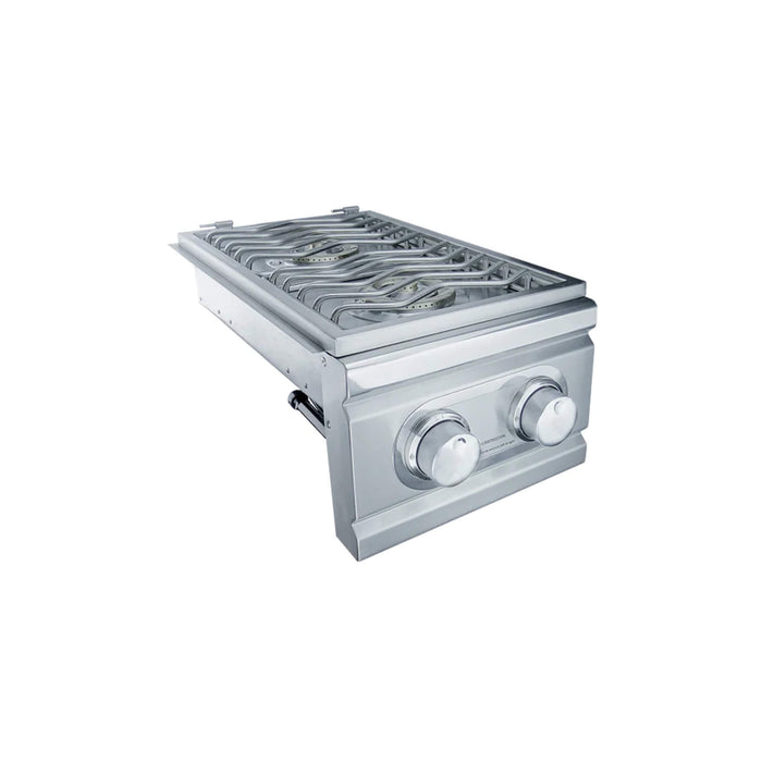RCS Slide-In Natural Gas Double Side Burner with Stainless Steel Lid - RDB1