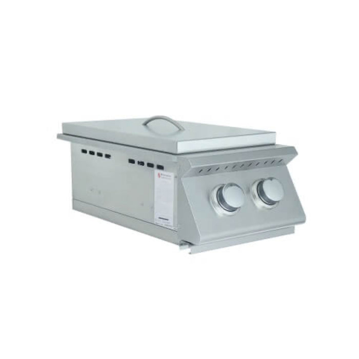 RCS Premier Series Built-In Natural Gas Double Side Burner with Blue LED Lights - RJCSSBL