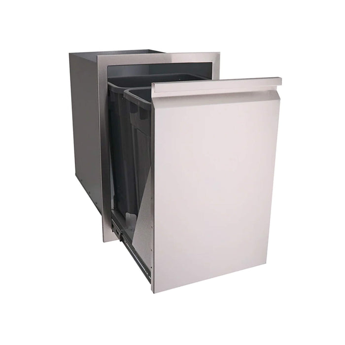 RCS Valiant Series 20-Inch Roll-Out Stainless Steel Double Trash Bin - VTD1