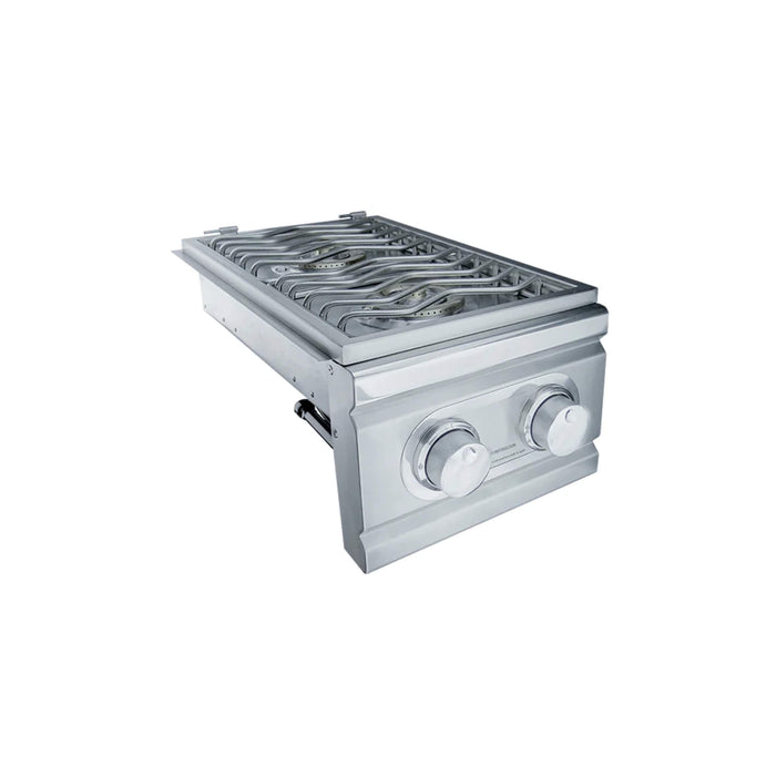 RCS Slide-In Natural Gas Double Side Burner with Stainless Steel Lid - RDB1