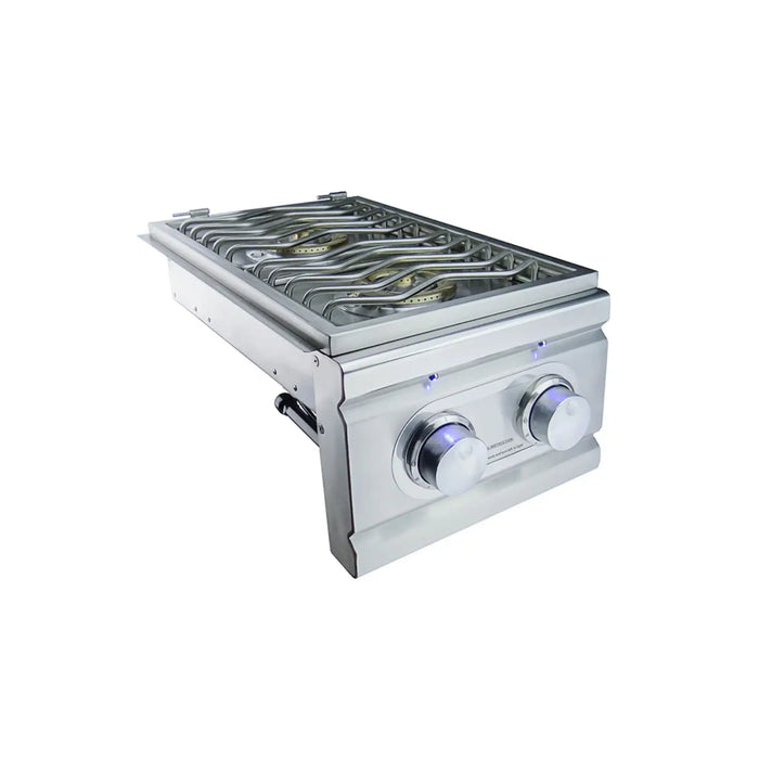 RCS Cutlass Pro Built In Double Side Burner Natural Gas With Blue LED Light - RDB1EL