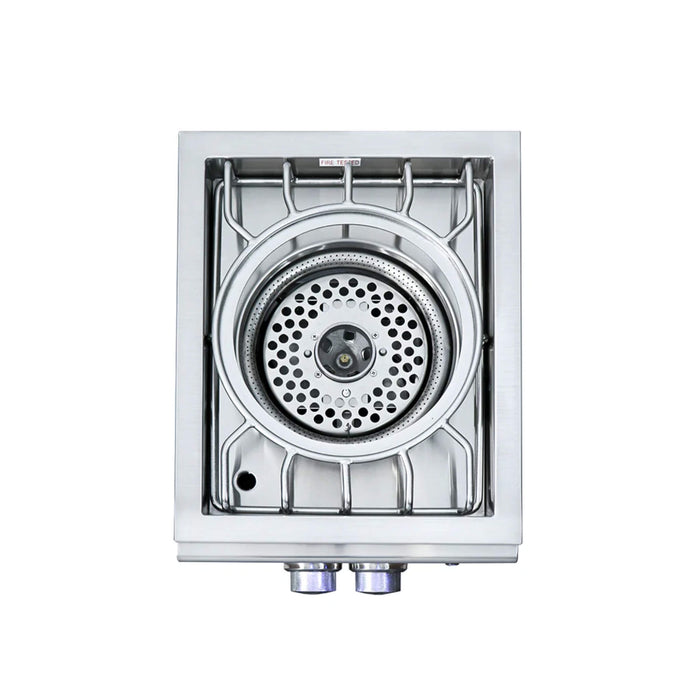 RCS Pro Series Built-In Natural Gas Power Burner with LED Light and Stainless Steel Lid - RSB3A