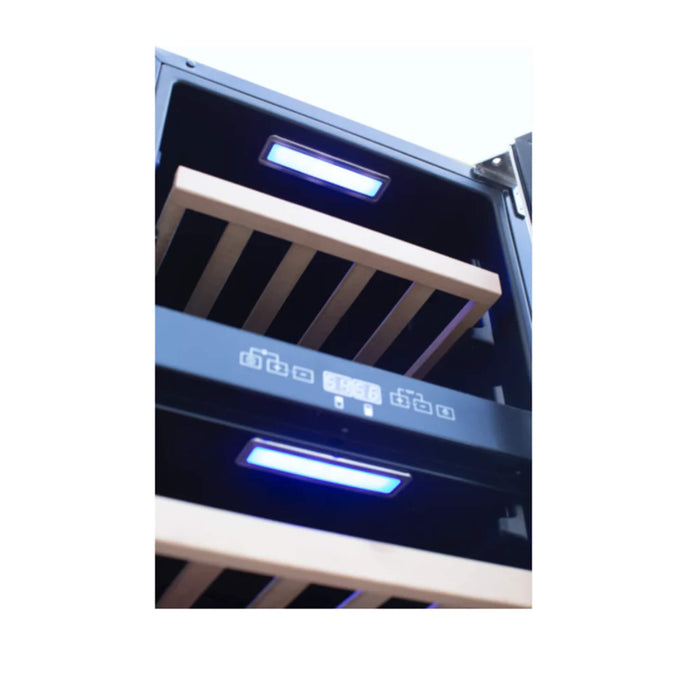 RCS Dual Zone 15 Inch Outdoor Rated Glass Window Wine Cooler Refrigerator - RWC1