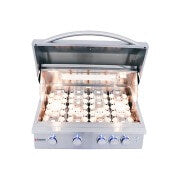 RCS 32 Inch Premier 4 Burner Built-In Grill Natural Gas With Blue LED Lights and Rear Infrared Burner- RJC32AL