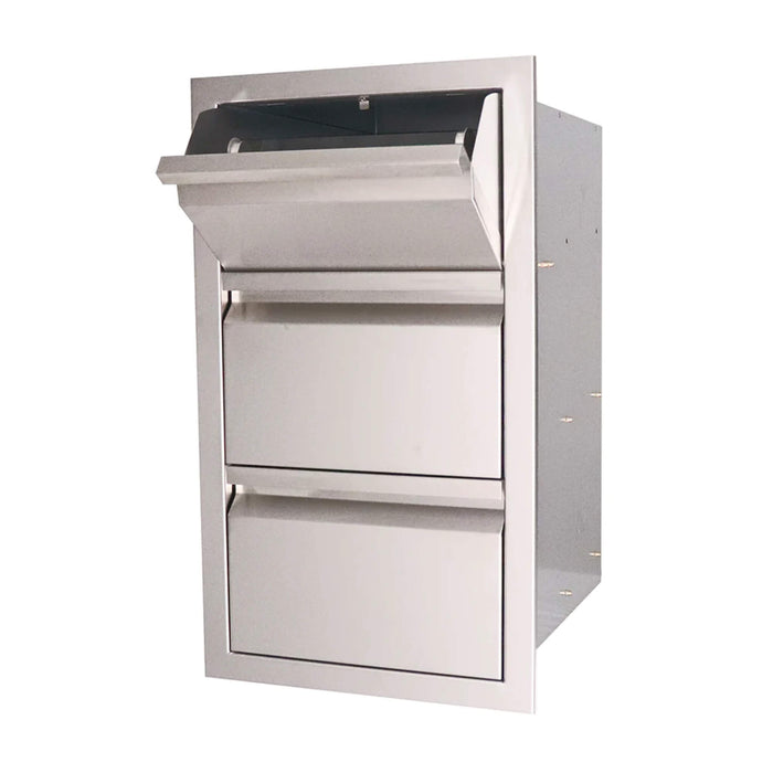 RCS Valiant Series 17-Inch Stainless Steel Double Access Drawer and Paper Towel Holder - VTHC1