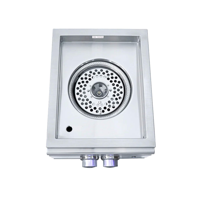 RCS Pro Series Built-In Natural Gas Power Burner with LED Light and Stainless Steel Lid - RSB3A