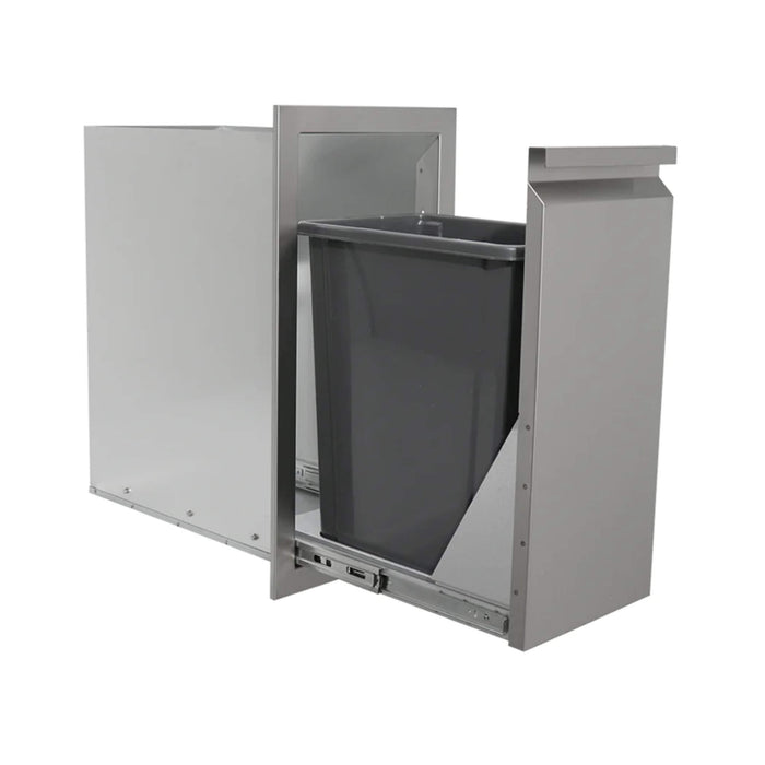 RCS Valiant Series 14 Inch Stainless Steel Narrow Roll-Out Trash Drawer - VTD4
