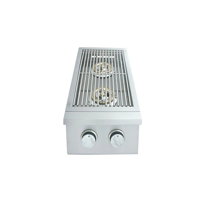 RCS Premier Series Built-In Natural Gas Double Side Burner with Stainless Steel Lid - RJCSSB