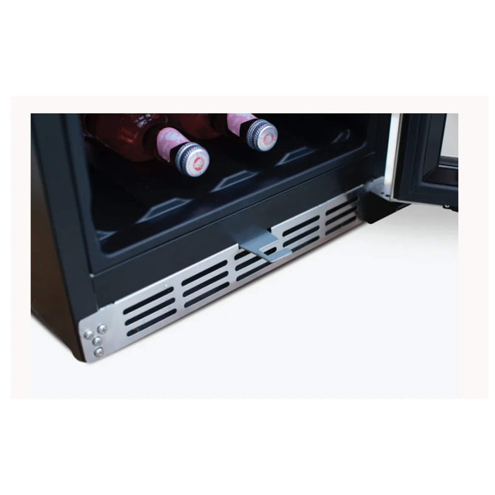 RCS Dual Zone 15 Inch Outdoor Rated Glass Window Wine Cooler Refrigerator - RWC1