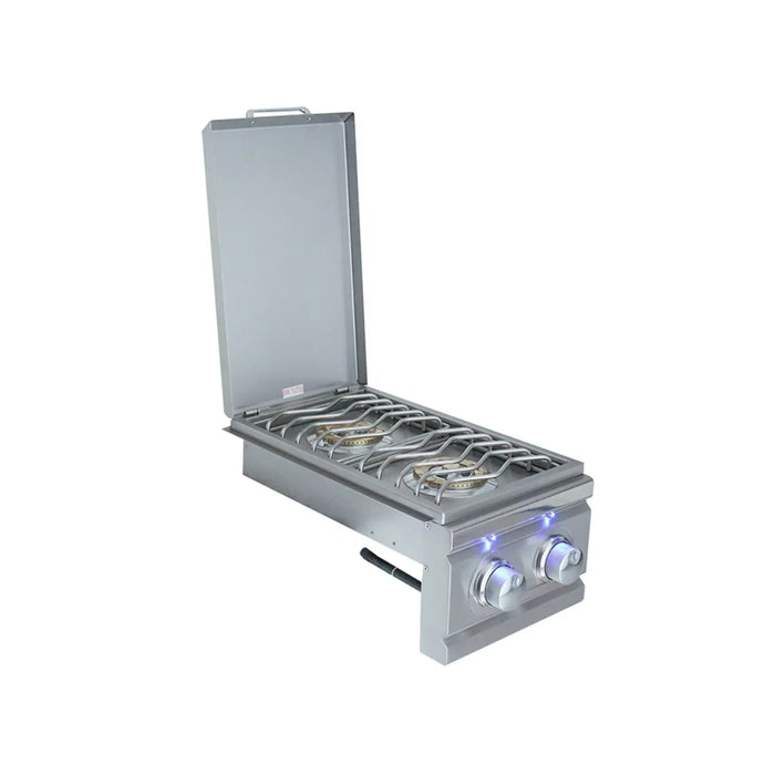 RCS Cutlass Pro Built In Double Side Burner Natural Gas With Blue LED Light - RDB1EL