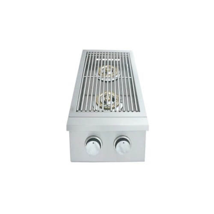 RCS Premier Series Built-In Natural Gas Double Side Burner with Blue LED Lights - RJCSSBL