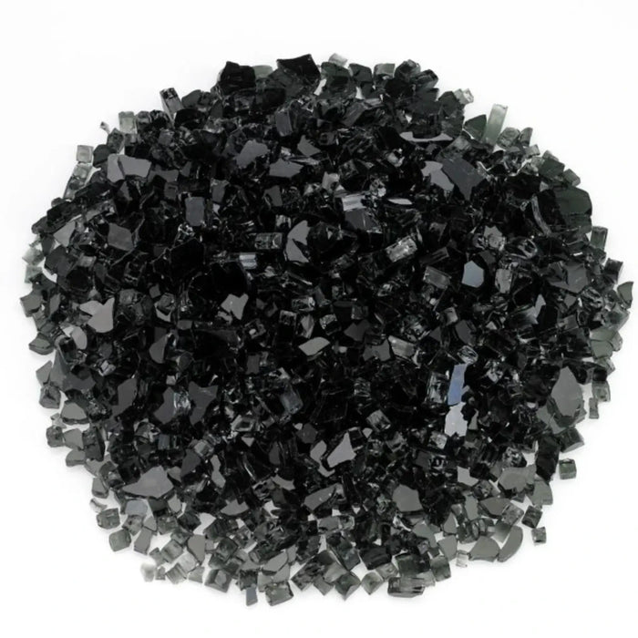 American Fire Glass 1/4 Inch 10 Pound Jar Classic Black Premium Fire Glass - AFF-BLK-10-J