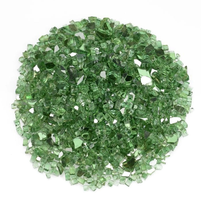 American Fire Glass 1/4 Inch Evergreen Reflective 10 Pound Premium Fire Glass AFF-EVGRRF-10-J