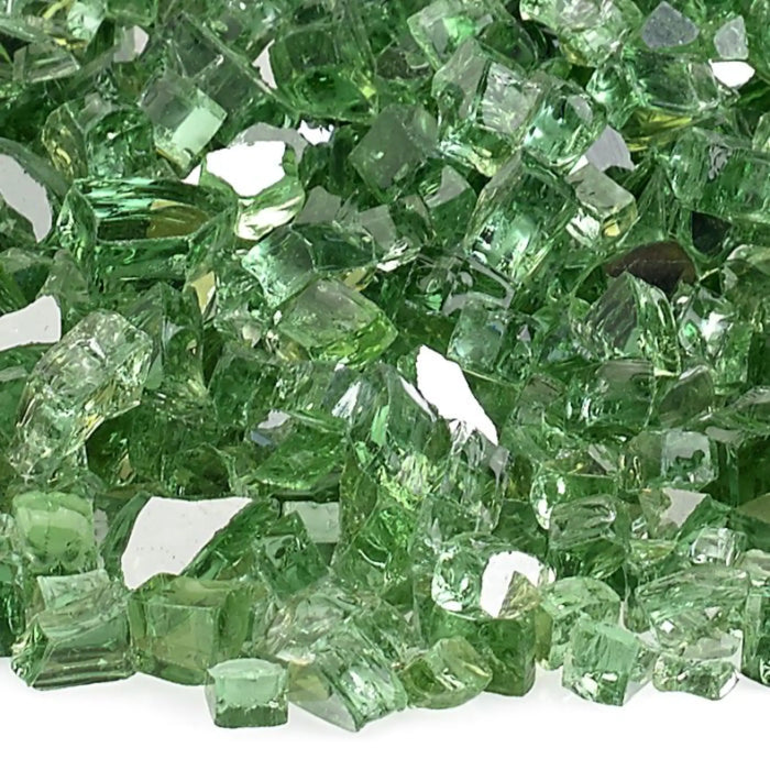 American Fire Glass 1/4 Inch Evergreen Reflective 10 Pound Premium Fire Glass AFF-EVGRRF-10-J