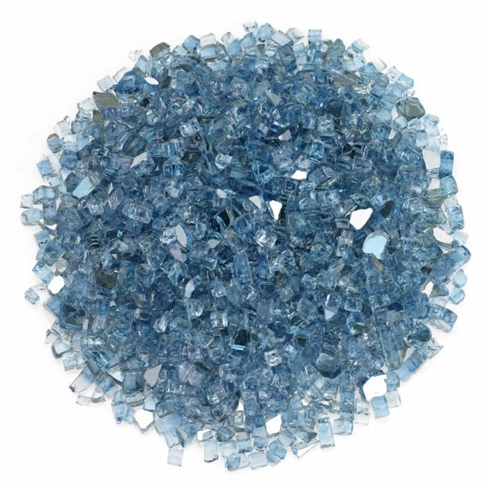 American Fire Glass 1/4 Inch 10-Pounds Pacific Blue Reflective Premium Fire Glass AFF-PABLRF-10-J