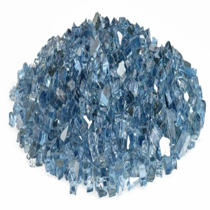 American Fire Glass 1/4 Inch 10-Pounds Pacific Blue Reflective Premium Fire Glass AFF-PABLRF-10-J