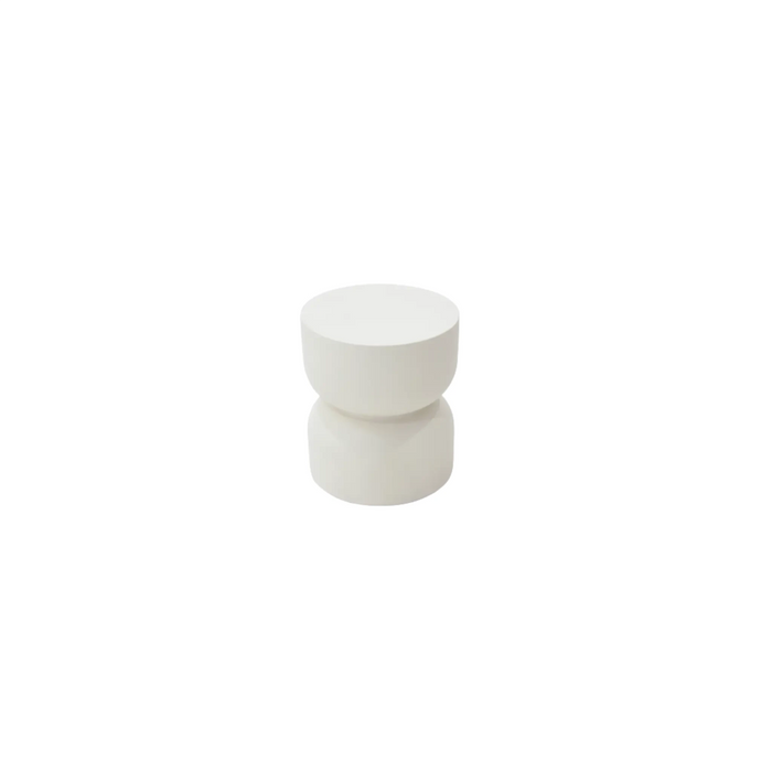 Elementi Home Chronos 17.7 inch Round Concrete Side Table CREAM WHITE FEG07-CW