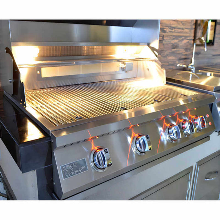 KoKoMo Grills 4 Burner 32 Inch Professional Built In Natural Gas Grill KO-BAK4BG-PRO