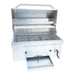 Stainless steel grill on a white background