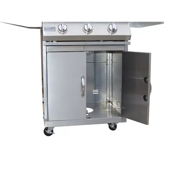 Kokomo Grills, Stainless Steel Grill Cart for 3 Burner 26 Inch Grills - KO-BAK3BG-C