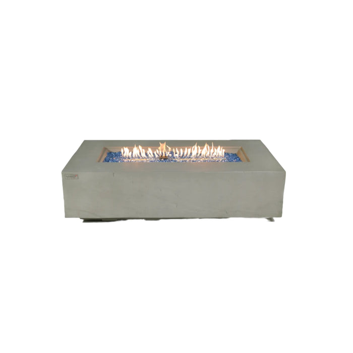 ELEMENTI PLUS METEORA 56 Inch Rectangular Concrete Space Gray Fire Table OFG410SG