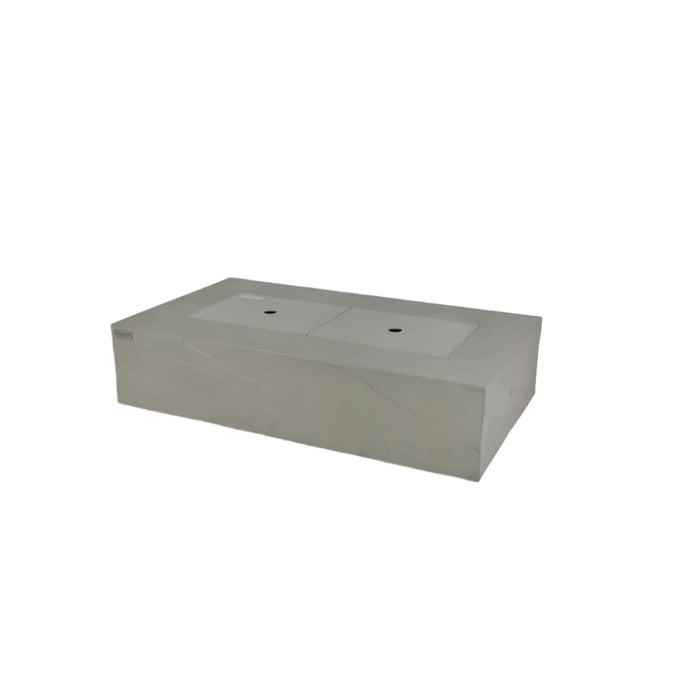 ELEMENTI PLUS METEORA 56 Inch Rectangular Concrete Space Gray Fire Table OFG410SG