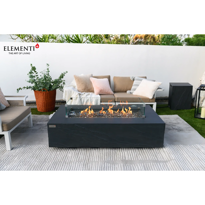 ELEMENTI PLUS CAPE TOWN Black Concrete Fiber Glass Fire Table OFG410SL