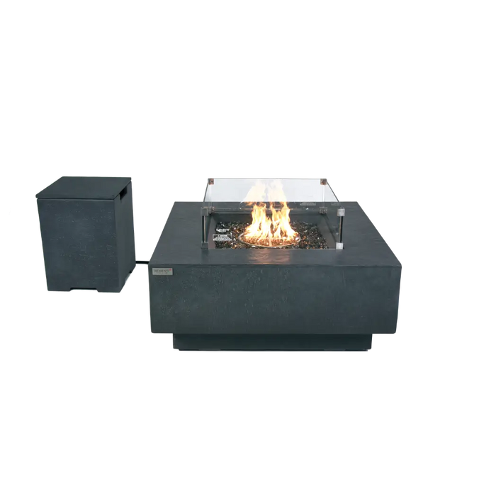 ELEMENTI PLUS BERGEN Square Dark Gray Fire Table OFG413DG