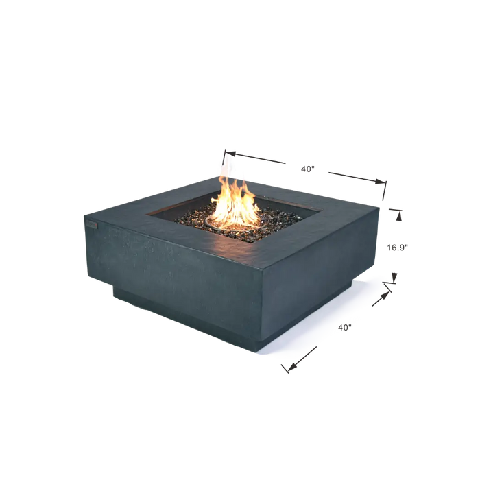 ELEMENTI PLUS BERGEN Square Dark Gray Fire Table OFG413DG