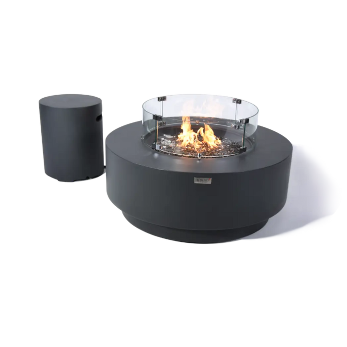 ELEMENTI PLUS NIMES Dark Gray Round Concrete Fire Table - OFG414DG