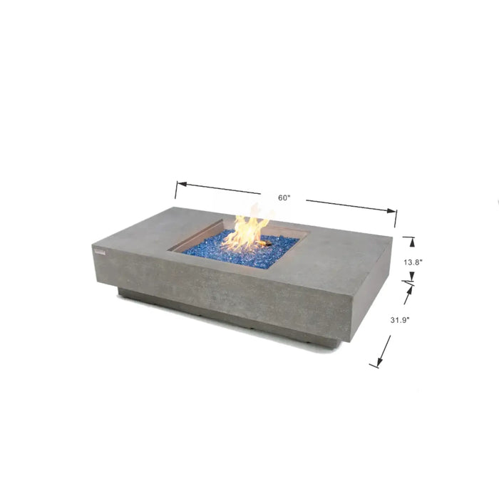 ELEMENTI PLUS RIVIERA Rectangle Light Gray Fire Table OFG415LG