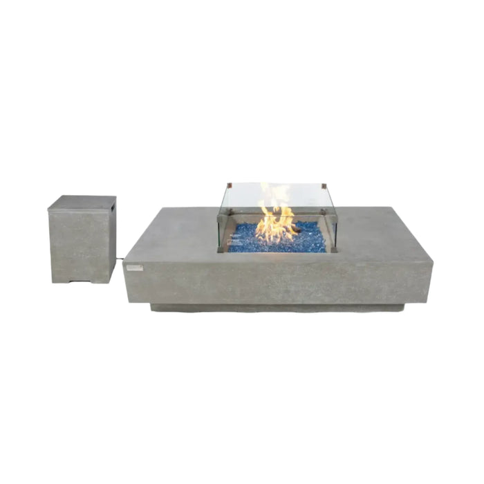 ELEMENTI PLUS RIVIERA Rectangle Light Gray Fire Table OFG415LG