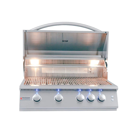 Barbecue grill with visible brand logo on a white background